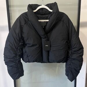 Khy Cropped Puffer Jacket Black NWT